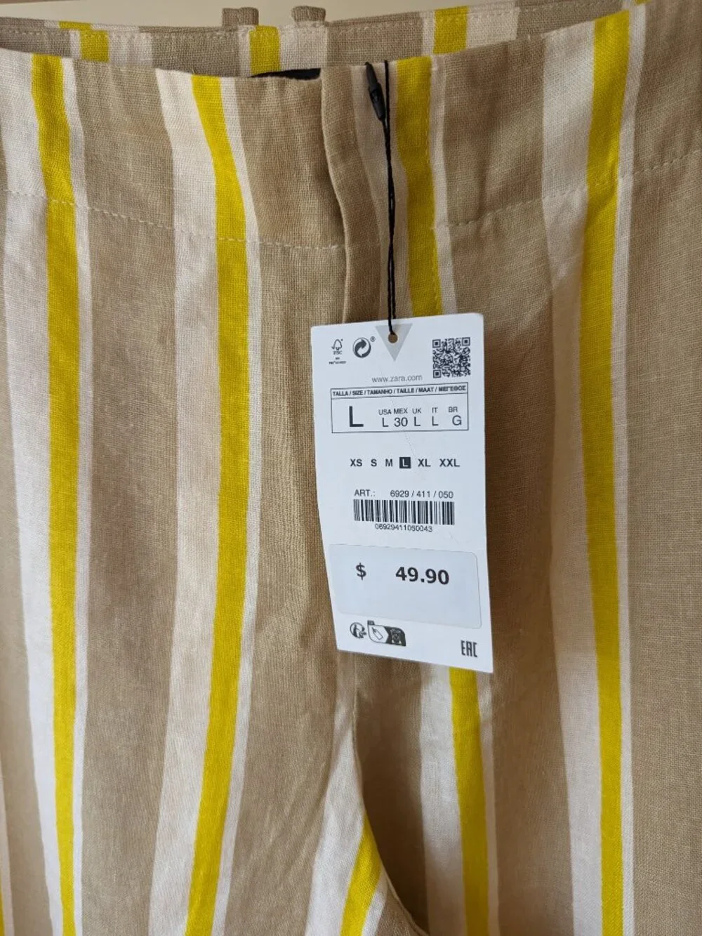 ZARA Striped Linen Blend Pants NWT – Sizes L & M Available